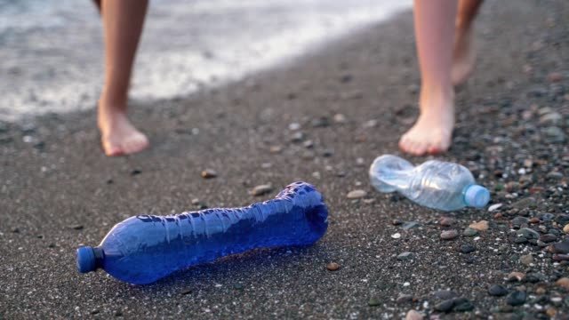 Plastics on the beach