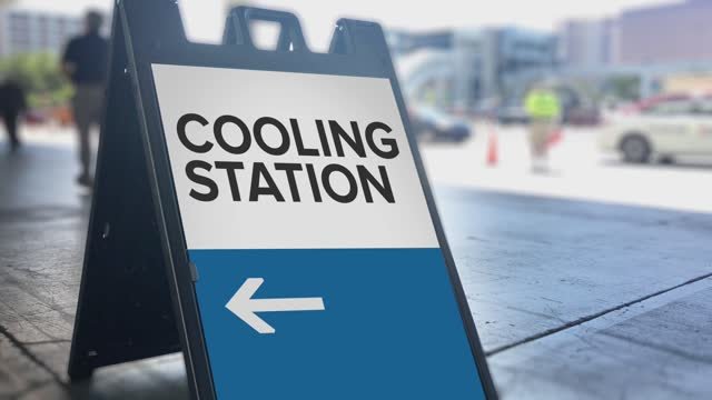 Cooling station sign