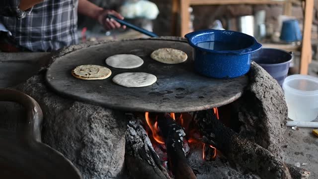 A person making tortillas 